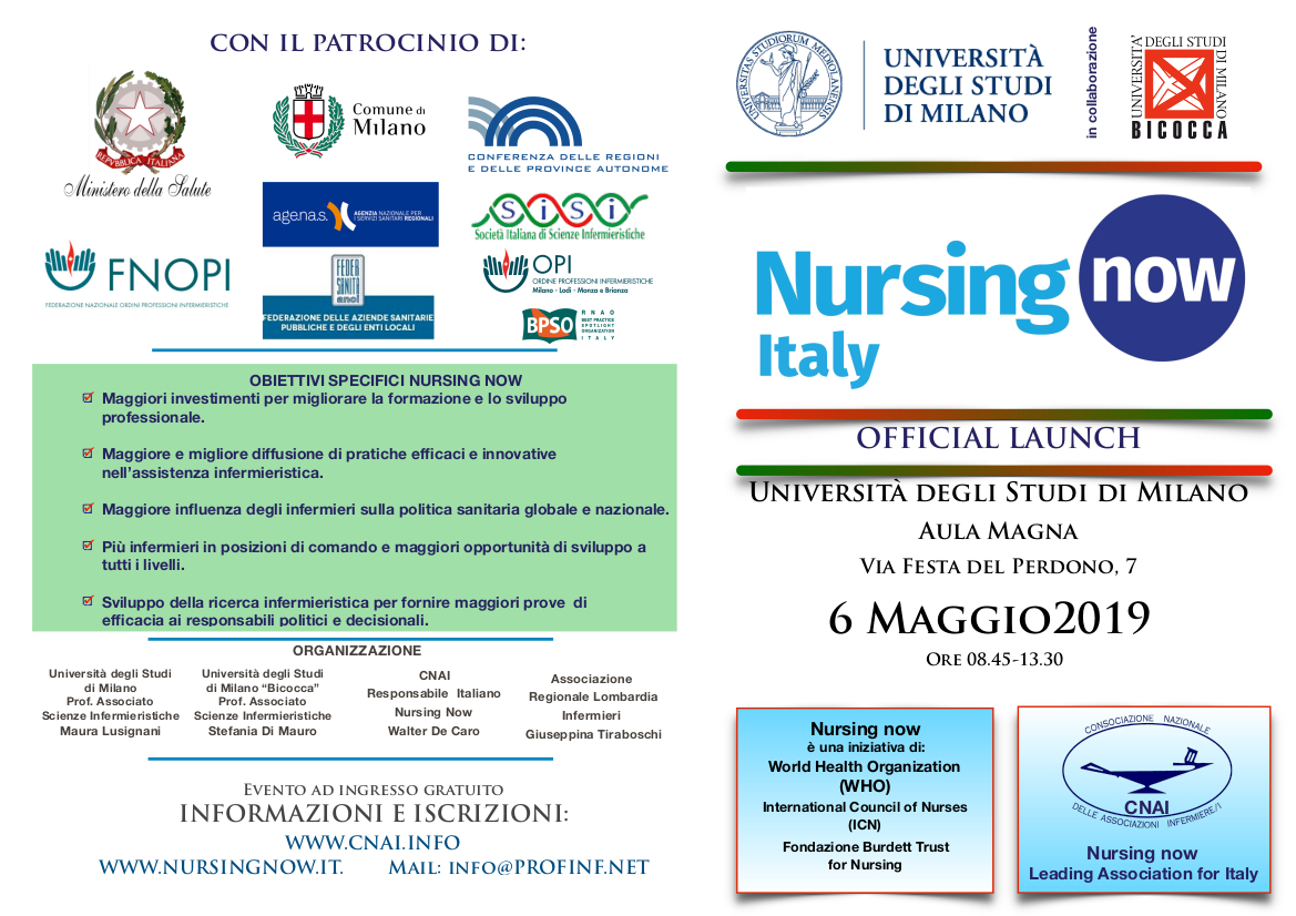 Locandina NURSING NOW ITALY Milano